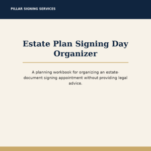 Estate Plan Signing Day Organizer