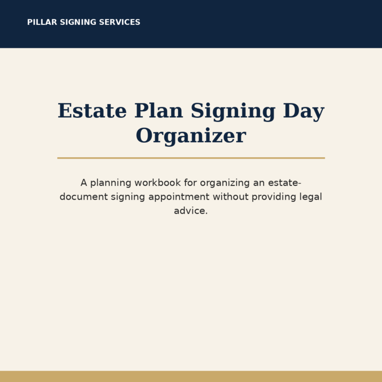 Estate Plan Signing Day Organizer