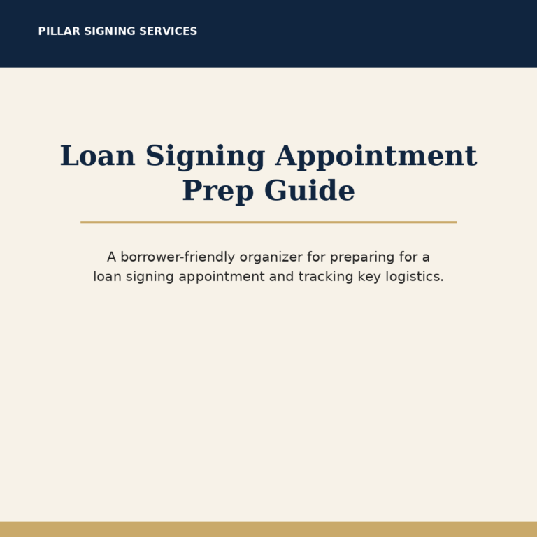 Loan Signing Appointment Prep Guide