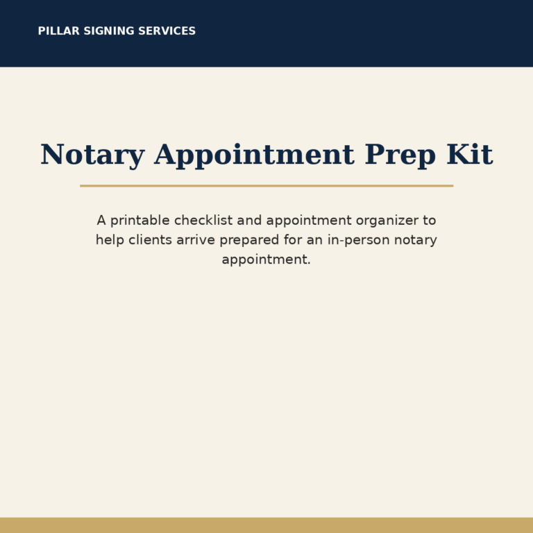 Notary Appointment Prep Kit
